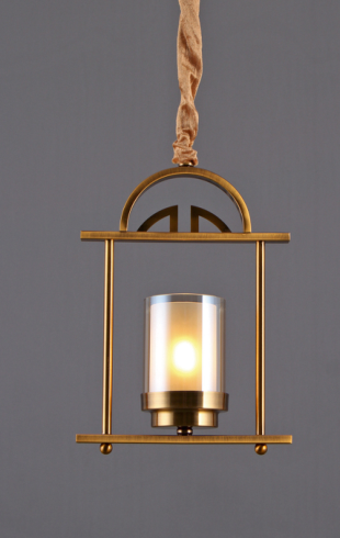 Home Light Metal + Glass Material Gab Finished Hanging Light