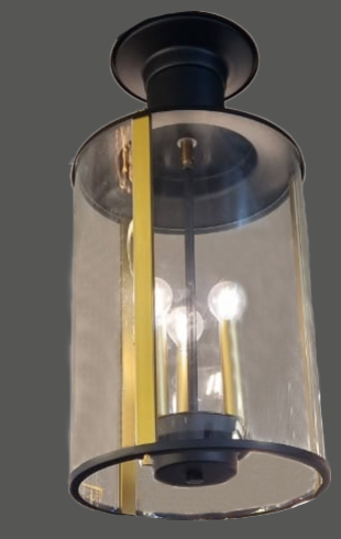 Home Light Iron + Glass Material Black + Clear Glass Finished Hanging Light