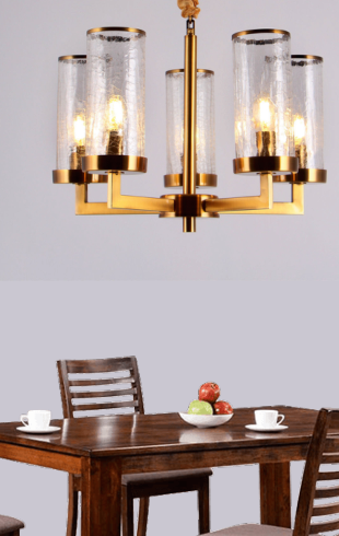 Home Light Metal + Glass Material Gab Finished Pendent Light