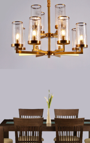 Home Light Metal + Glass Material Gab Finished Pendent Light