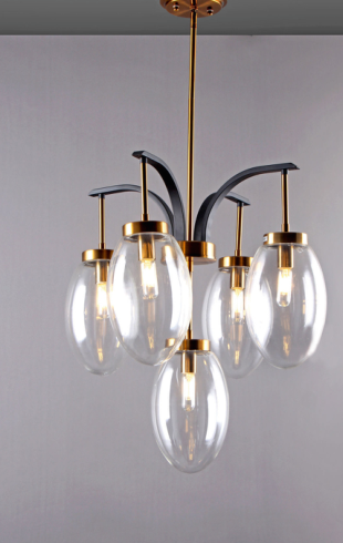 Home Light Metal + Glass Material Gab + Black Finished Pendent Light