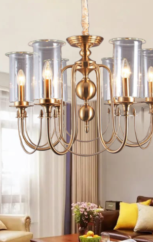 Home Light Metal + Glass Material Gab Finished Pendent Light