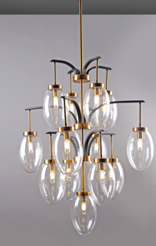 Home Light Metal + Glass Material Gab + Black Finished Pendent Light
