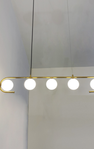 Home Light Metal + Glass Material Gold Finished Pendent Light