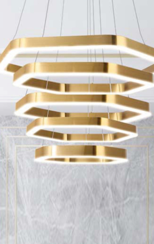 Home Light Aluminum + Acrylic Material Gold Finished Roof Light