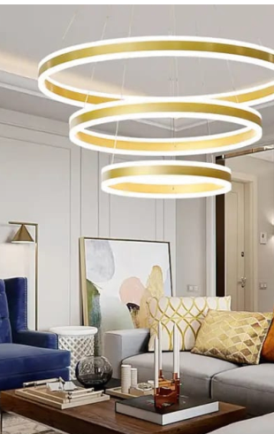 Home Light Aluminum + Acrylic Material Gold Finished Pendent Light
