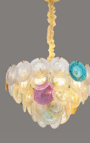 Home Light Aluminum + Glass Material Gold Finished Pendent Light