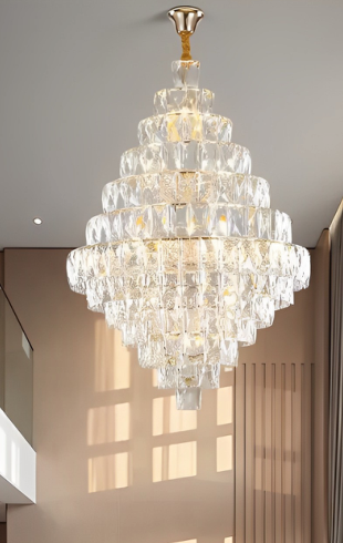 Home Light Metal + Crystal Material Gold Finished Pendent Light