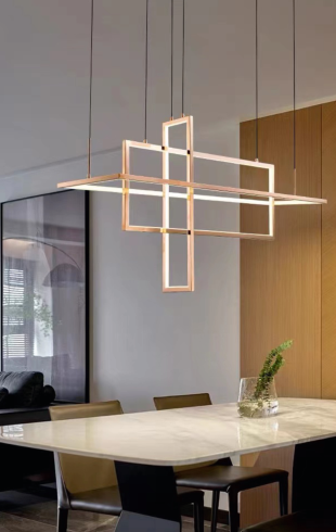 Home Light Stainless Steel + Silica Material Rose Gold Finished Pendent Light