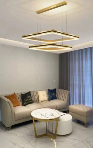 Home Light Aluminum + Acrylic Material Gold Finished Pendent Light