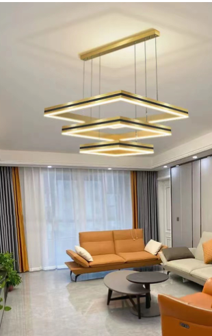 Home Light Aluminum + Acrylic Material Gold Finished Pendent Light