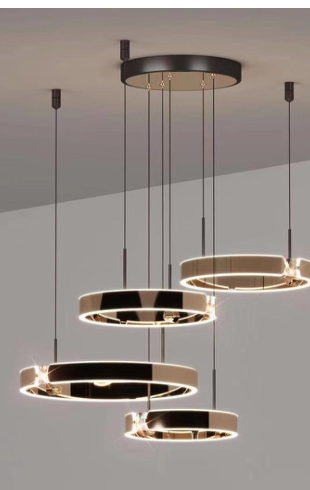 Home Light Aluminum + Silica Material Rose Gold Finished Pendent Light