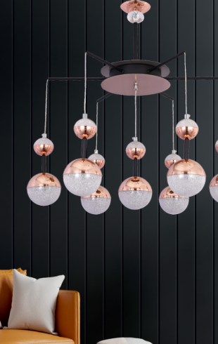 Home Light Metal Material Bk + Rg Finished Pendent Light