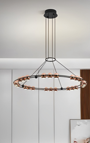 Home Light Aluminum Material Rose Gold Finished Pendent Light