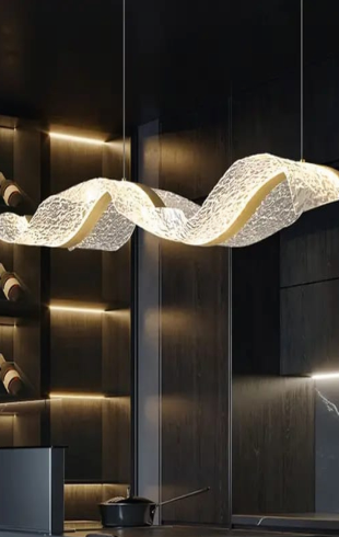 Home Light Metal + Acrylic Material Gold Finished Pendent Light