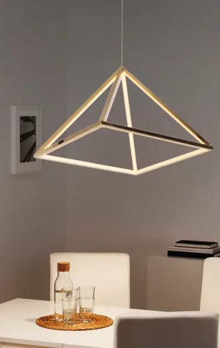 Home Light Aluminum + Silica Material Gold Finished Pendent Light