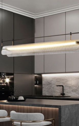 Home Light Acrylic Material Gold Finished Pendent Light