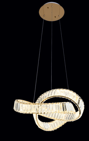 Home Light Metal + Crystal Material Gold Finished Pendent Light
