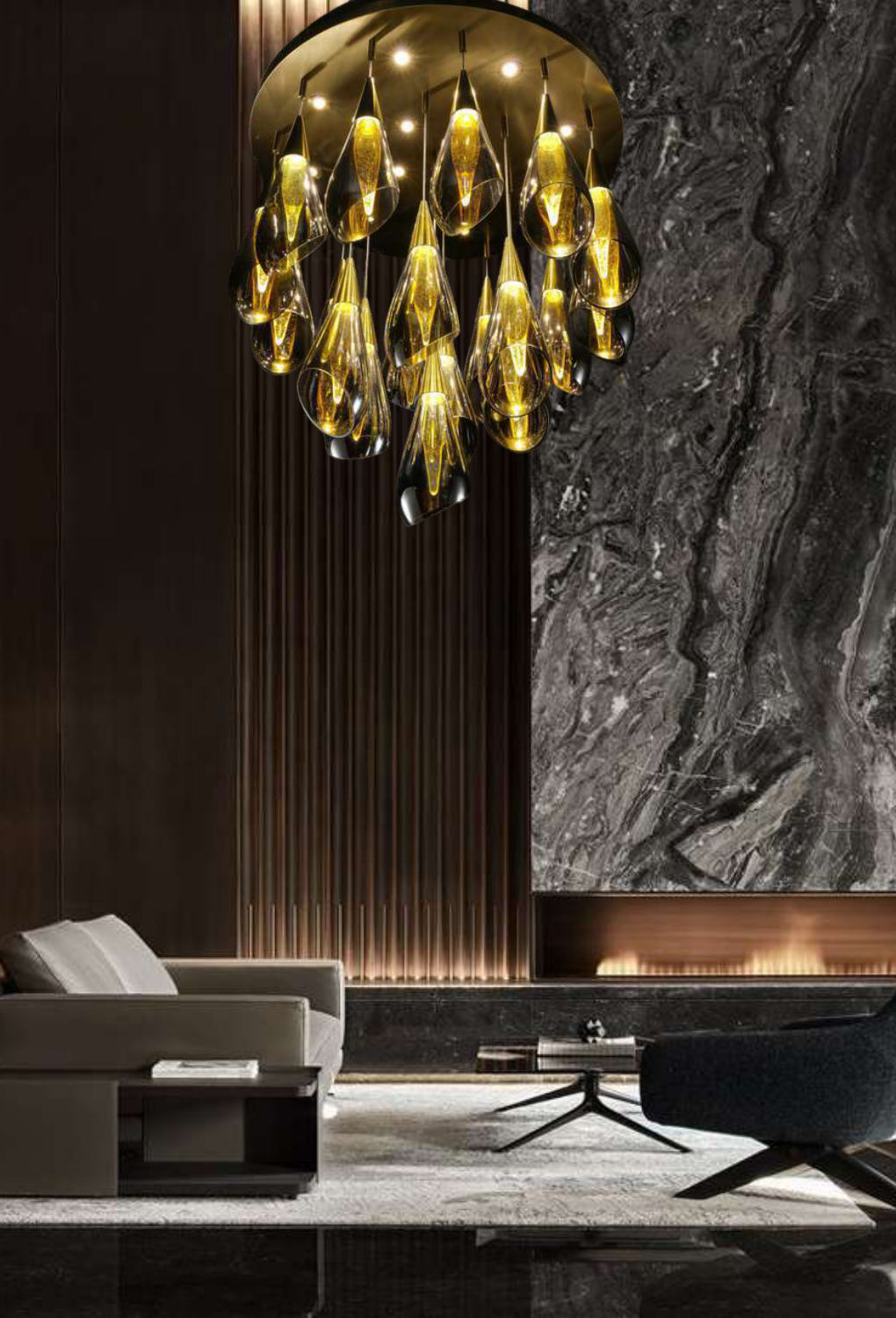 Light House Metal+Glass Material Gold+Amber Finished Roof Light