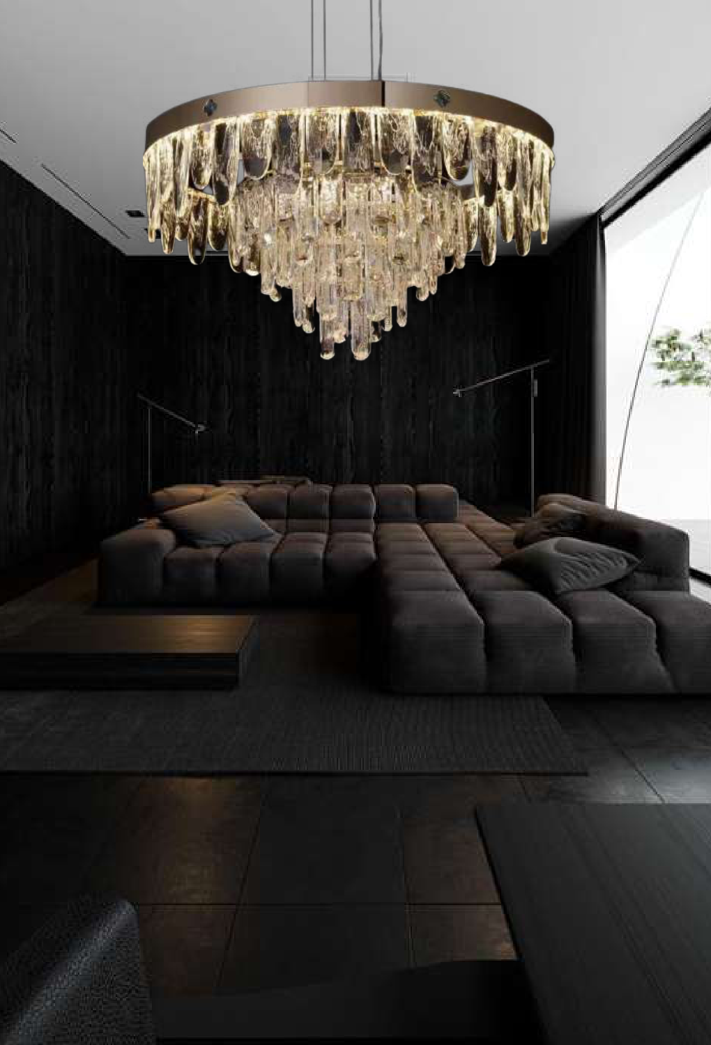 Light House Metal+ Crystal Material Gold Finished Chandelier