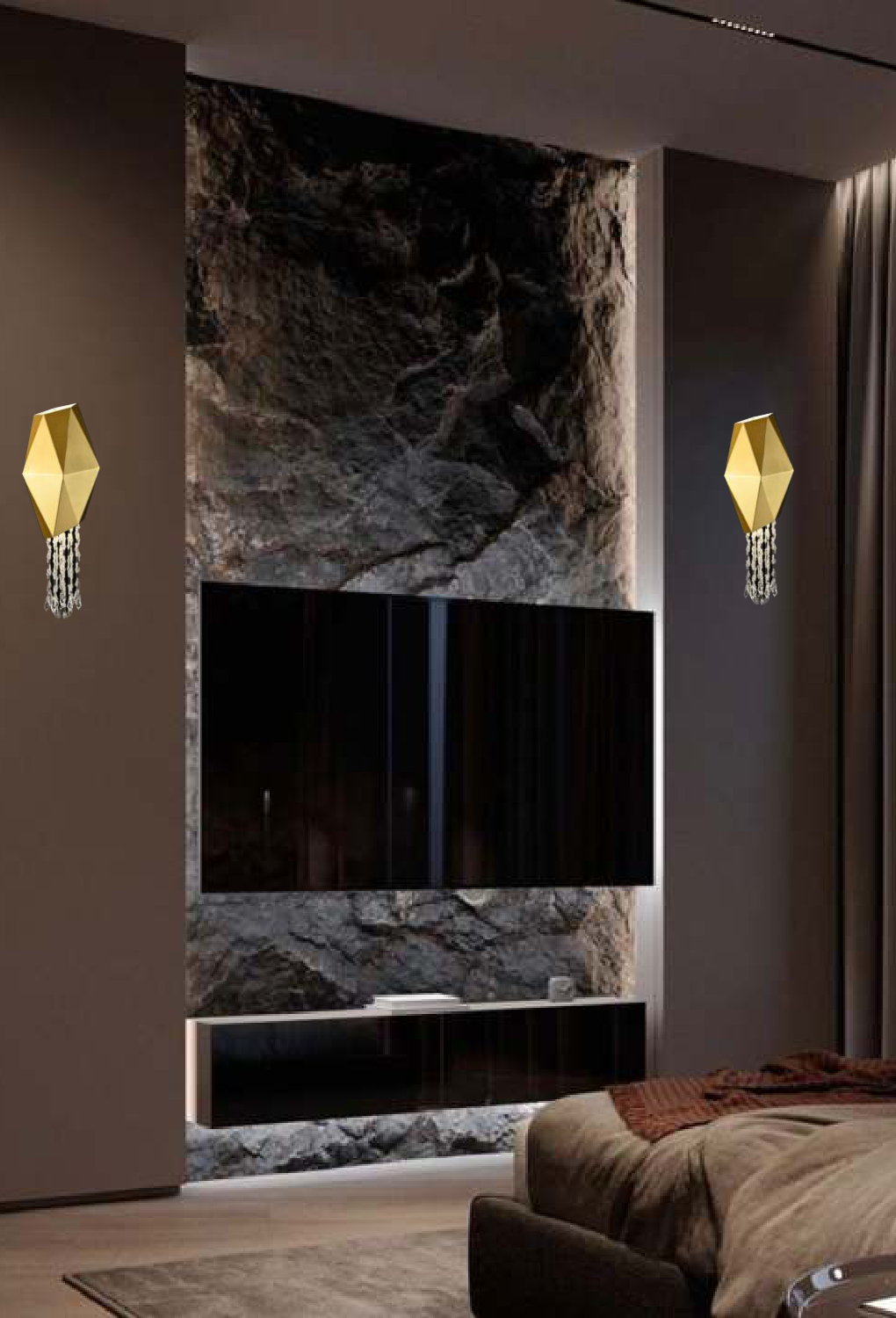 Light House Metal + Beads Material Brass Finished Wall Light