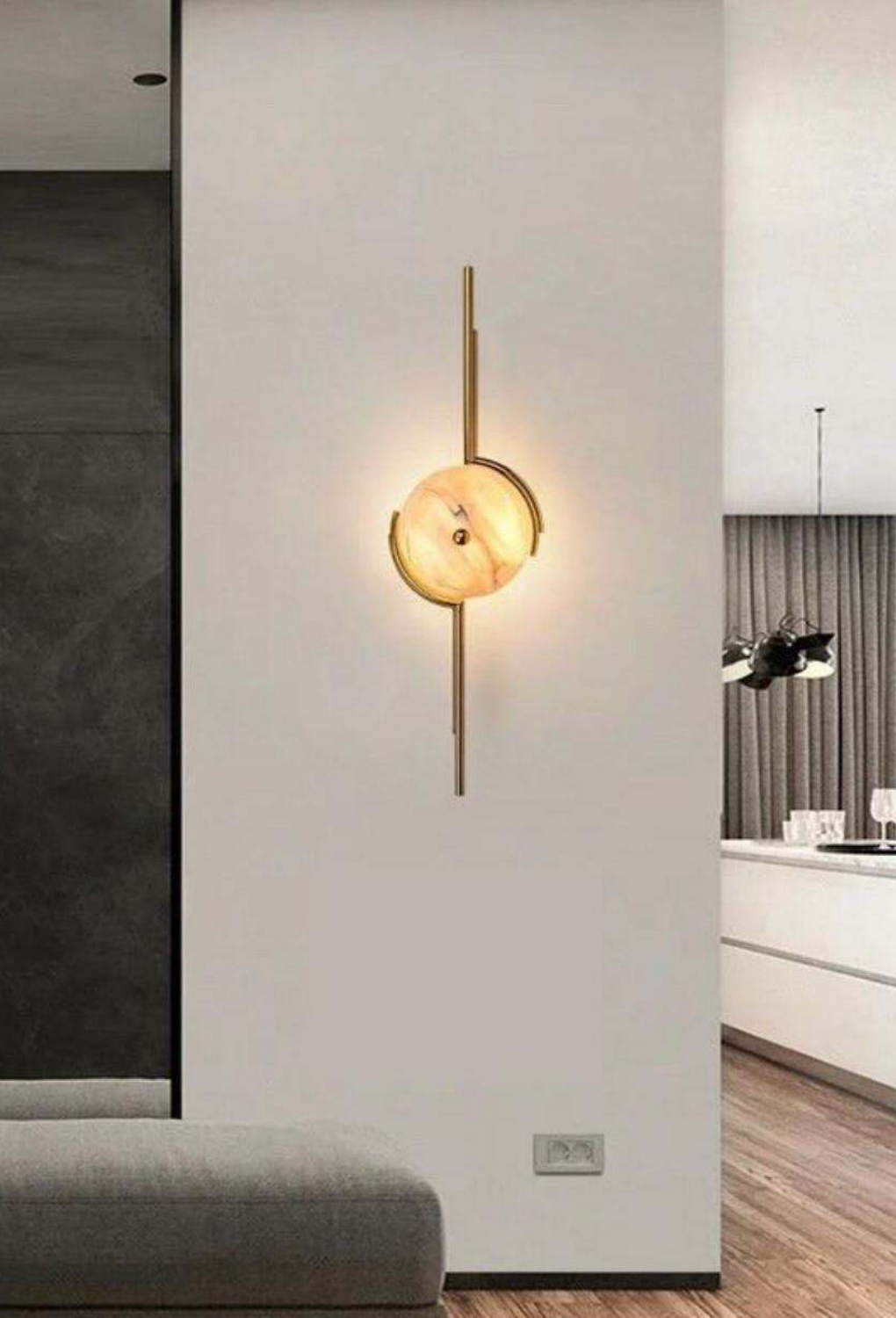 Light House Metal + Material Brass Finished Wall Light