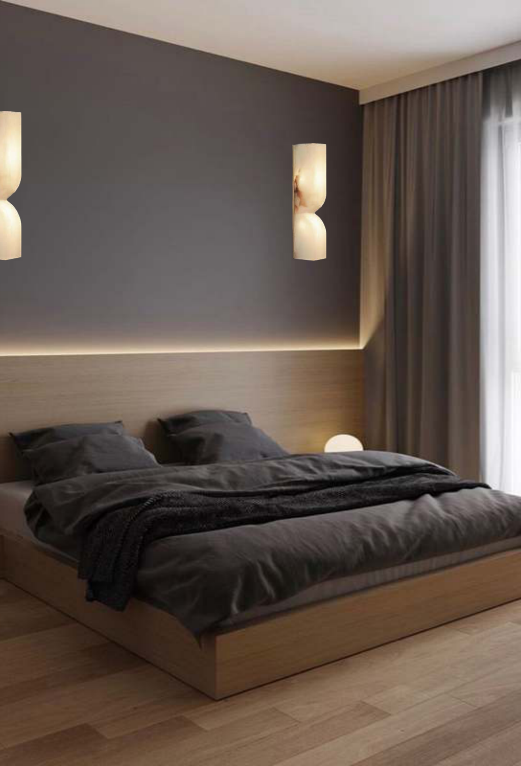 Light House Metal + Marble Material Chrome Finished Wall Light