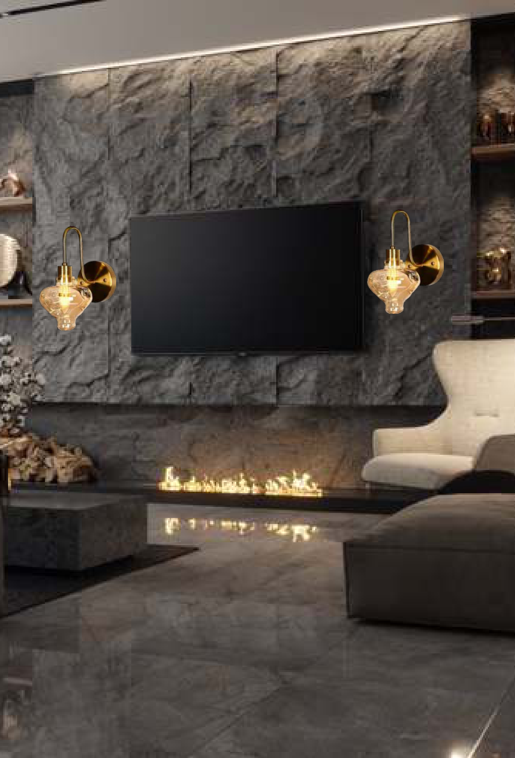 Light House Metal Material Amber Finished Wall Light