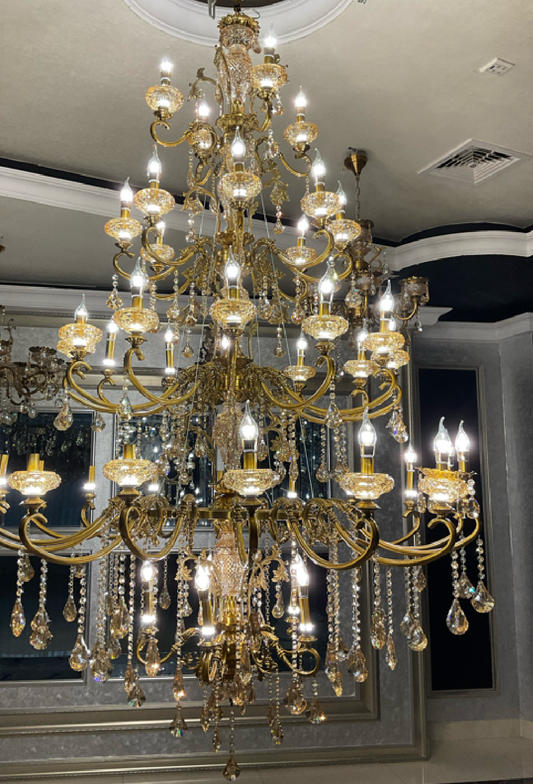 Light House Metal +Glass Material Brass Finished Roof Light