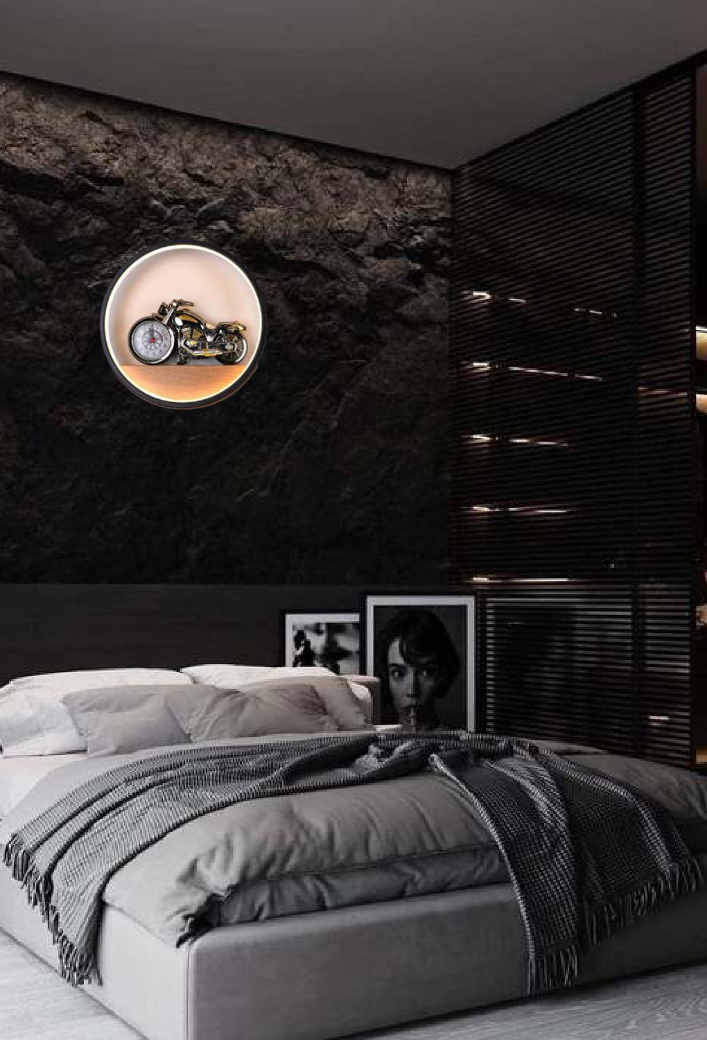 Light House Metal Material Black+Wood Finished Wall Light