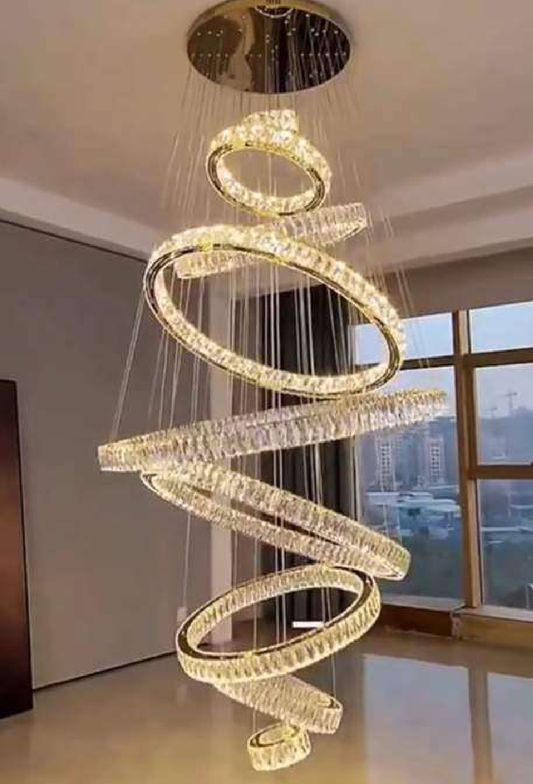 Light House Metal +Crystal Material Gold Finished Roof Light