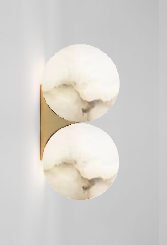 Light House Metal + Marble Material Brass Finished Wall Light