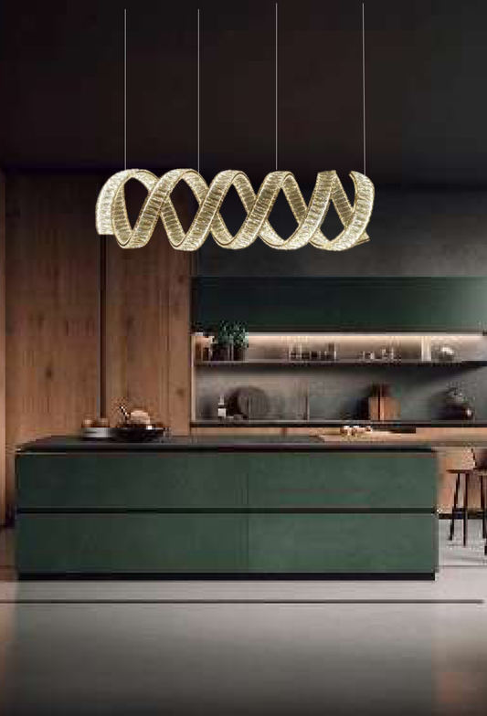 Light House Metal+ Crystal Material Gold Finished Chandelier