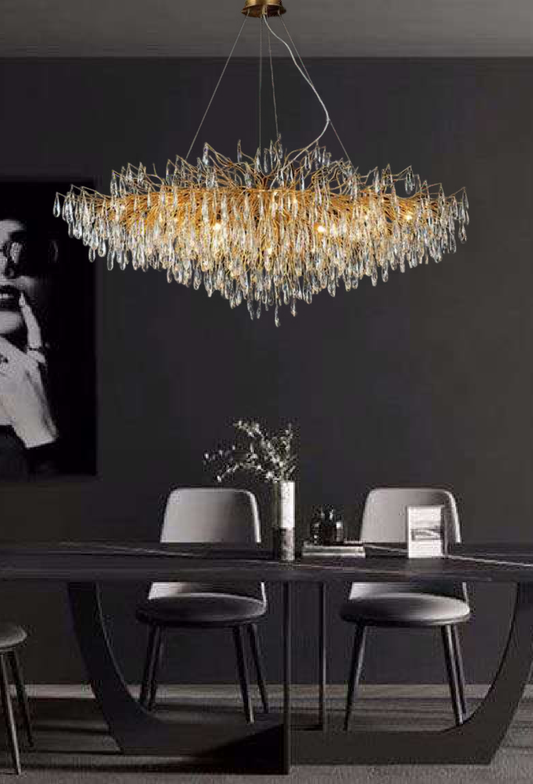 Light House Metal +Crystal (K9) Material Rustic Gold Finished Chandelier