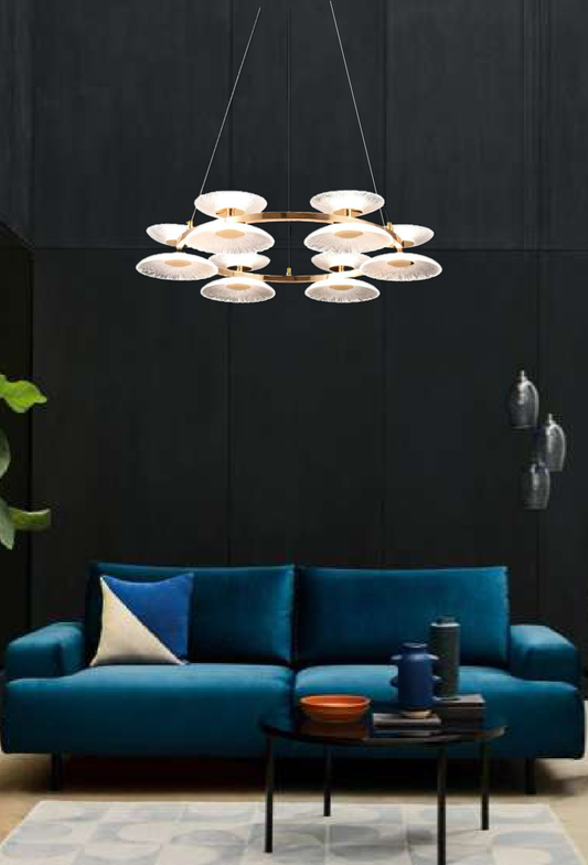 Light House Metal + Glass Material French Gold Finished Chandelier