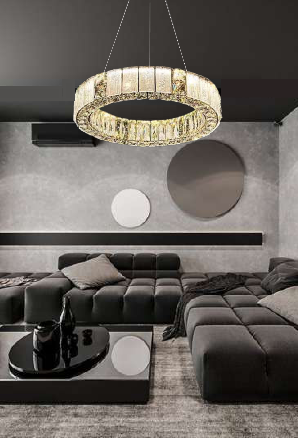 Light House Metal+ Crystal Material Gold Finished Chandelier