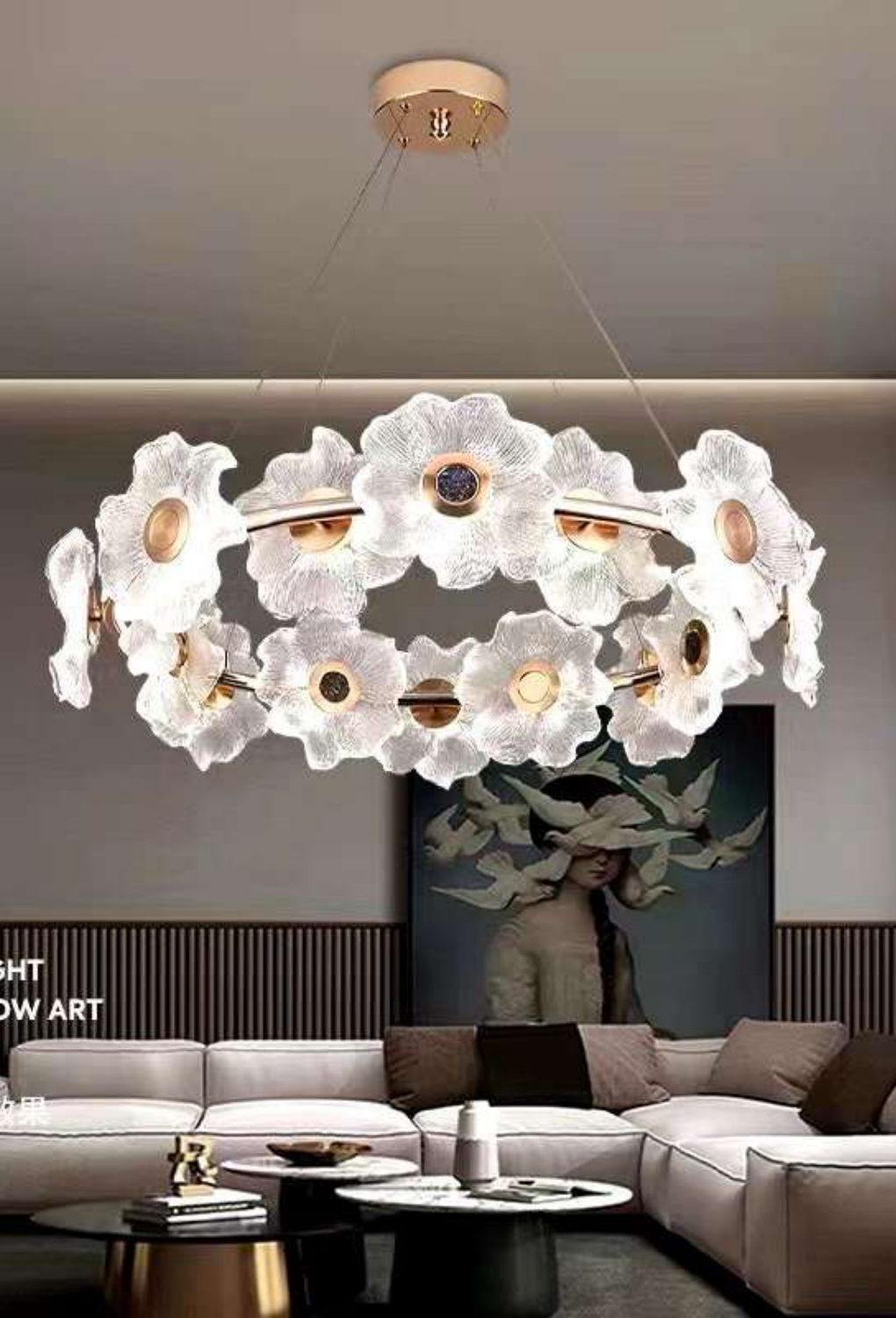 Light House Metal + Glass Material French Gold Finished Chandelier