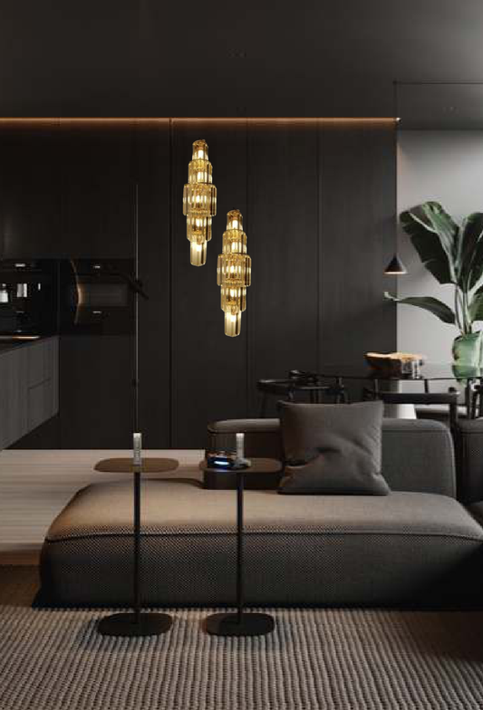 Light House Metal + Crystal Material Gold Finished Wall Light