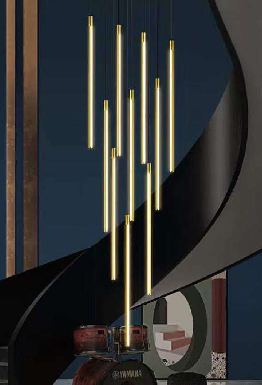 Light House Metal Material Gold Finished Roof Light