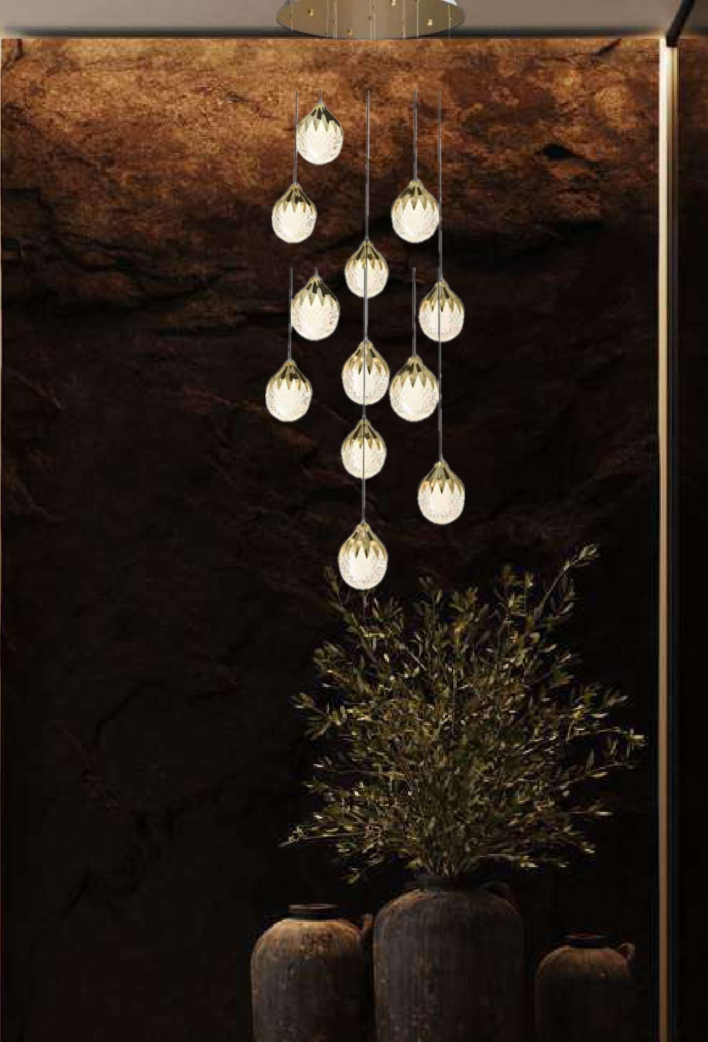 Light House Metal +Acralyc Material Gold Finished Roof Light