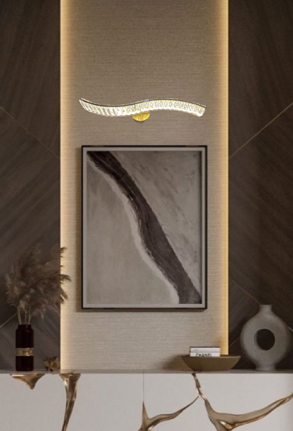 Light House Metal+Crystal Material Gold Finished Wall Light