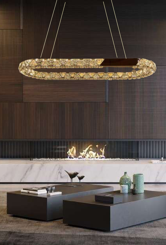 Light House Metal Material Rgd+Crystal Finished Chandelier