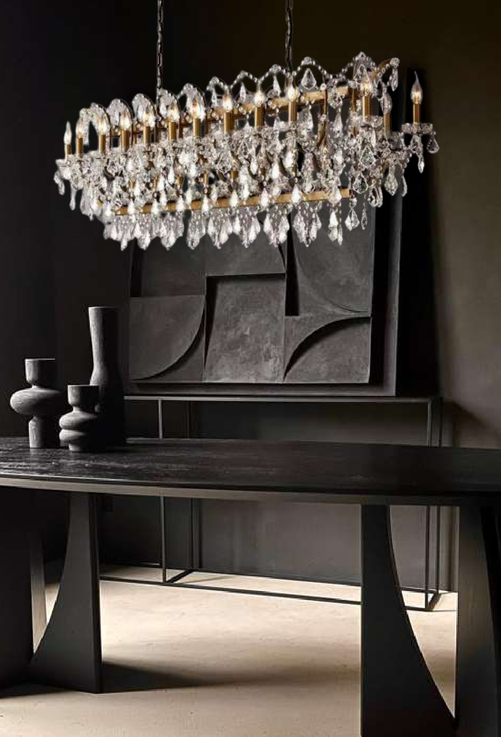 Light House Metal + Glass Material Brass Finished Chandelier