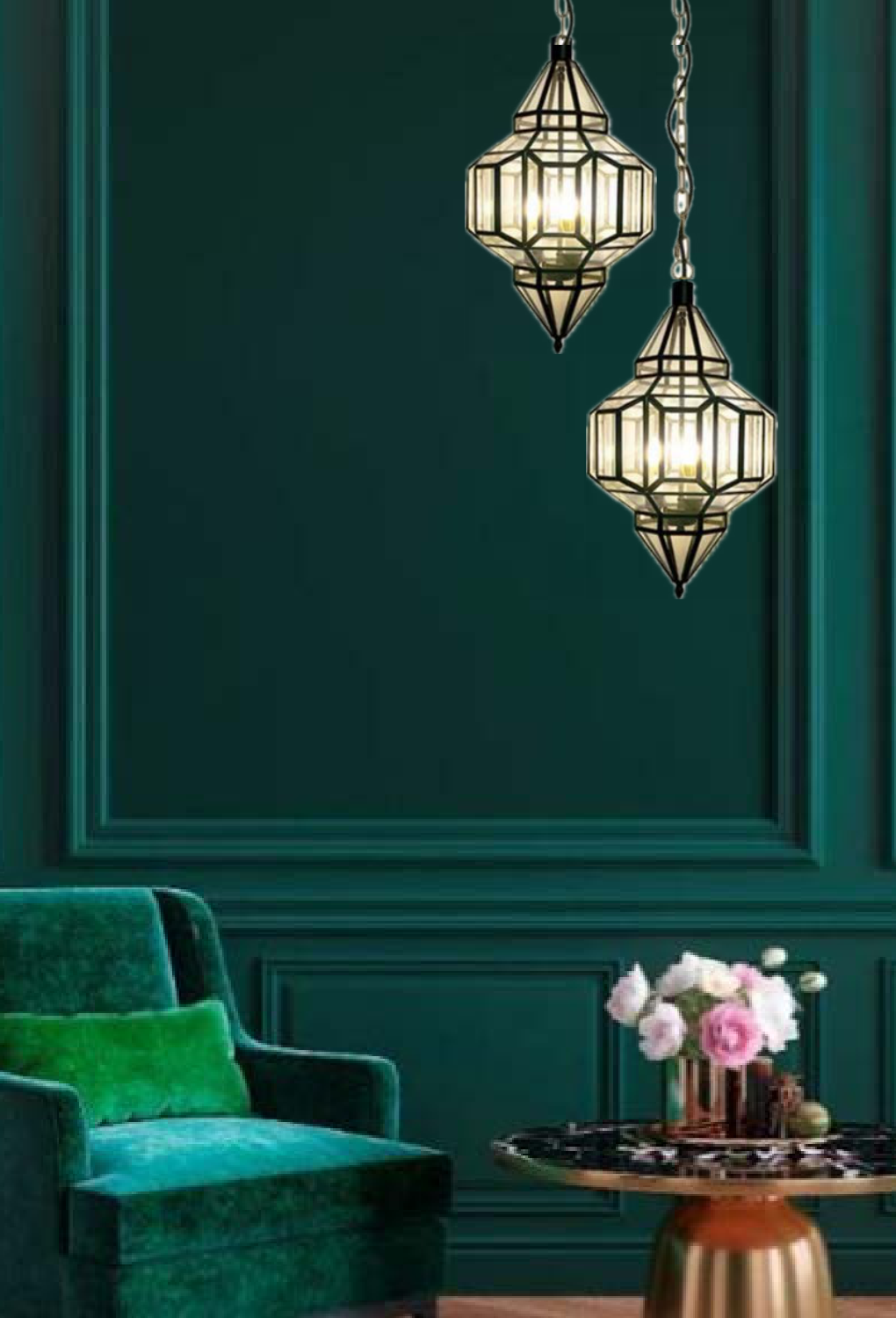 Light House Metal +Glass Material Brass Finished Chandelier