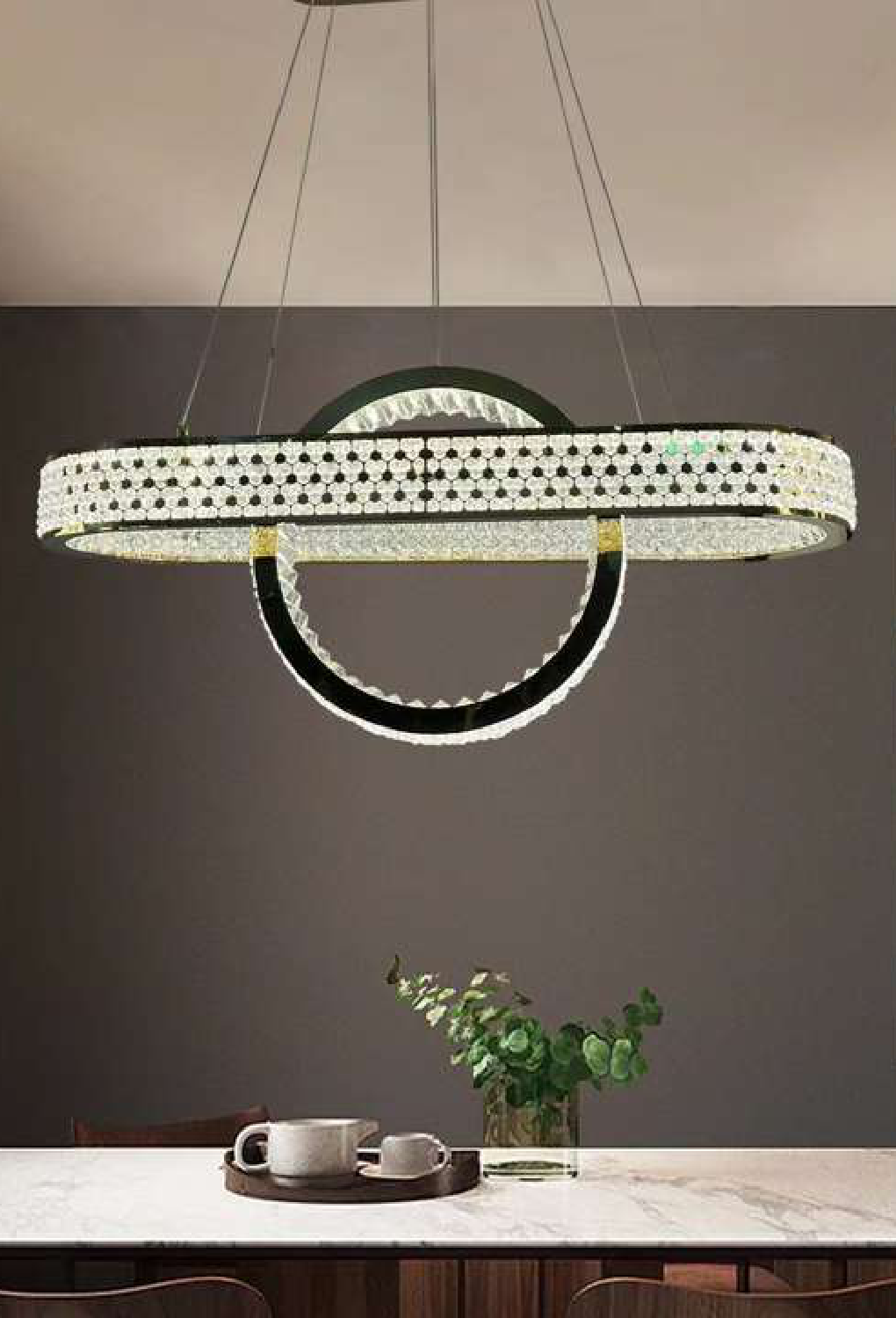 Light House Metal+ Crystal Material Gold Finished Chandelier