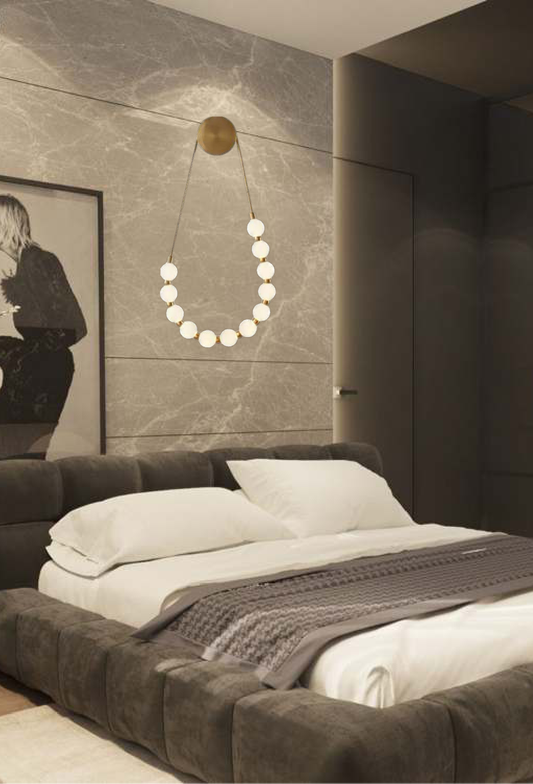 Light House Metal + Glass Material Brass +Milky Finished Wall Light