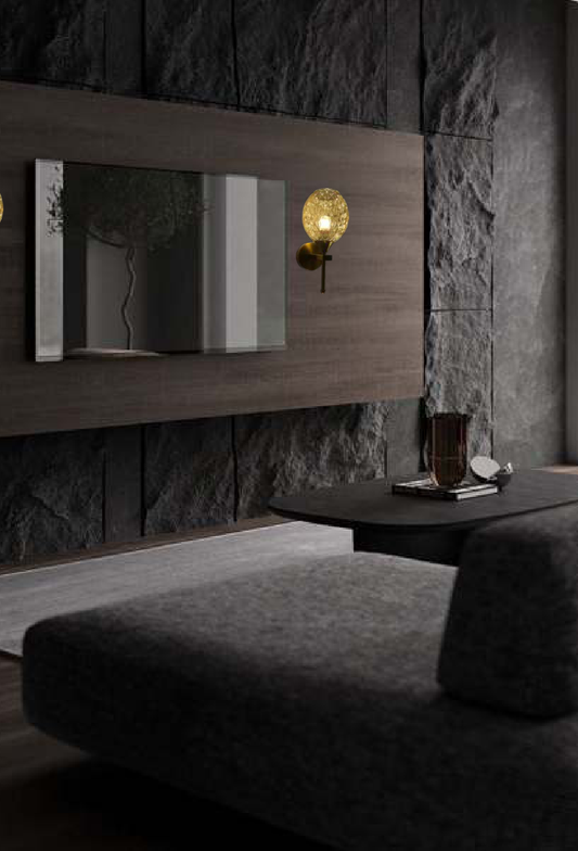 Light House Metal + Glass Material Brass + Amber Finished Wall Light