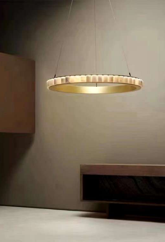 Light House Metal+Marble Material Brass Finished Chandelier