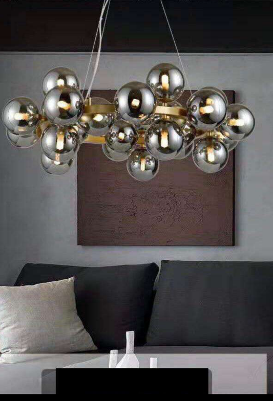 Light House Metal+Glass Material Brass+Chrome Finished Chandelier