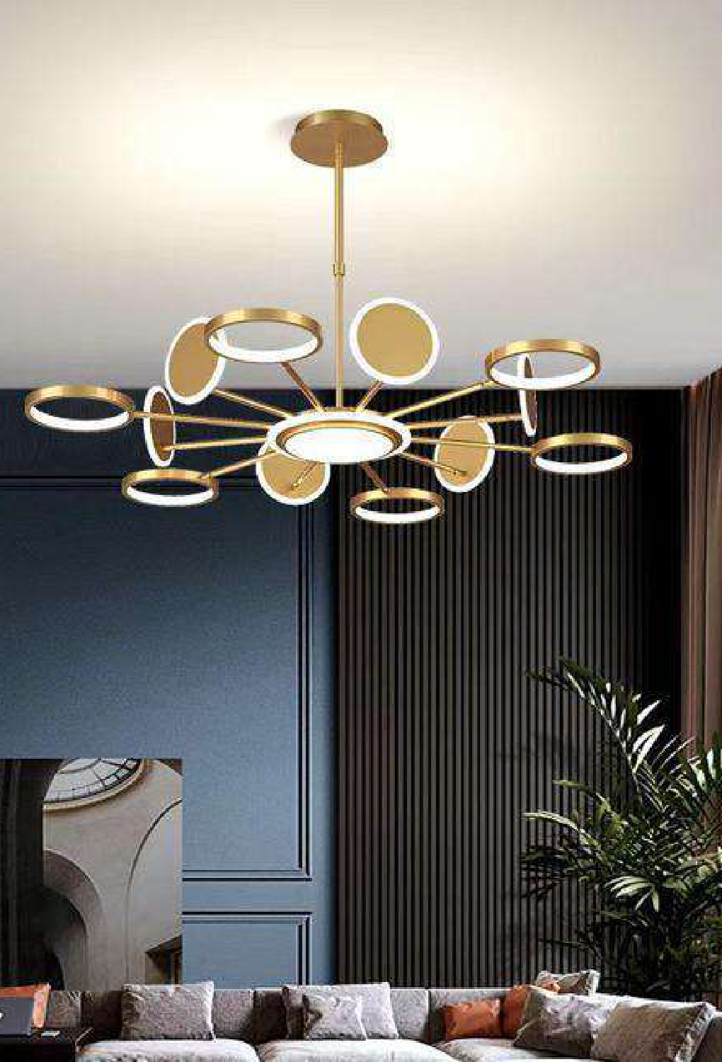Light House Metal Material Brass Finished Chandelier
